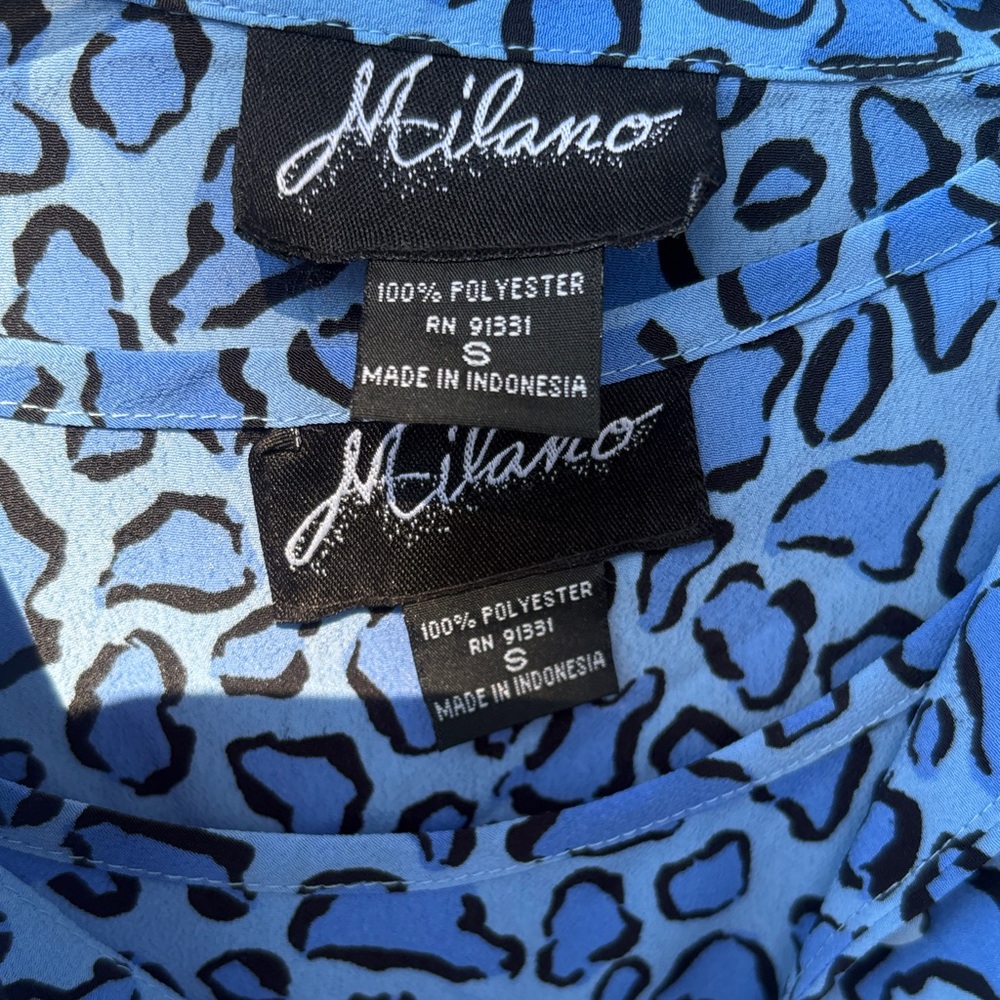 Melissa Blue Leopard-Print Button Down Shirt - Picture 2 of 6